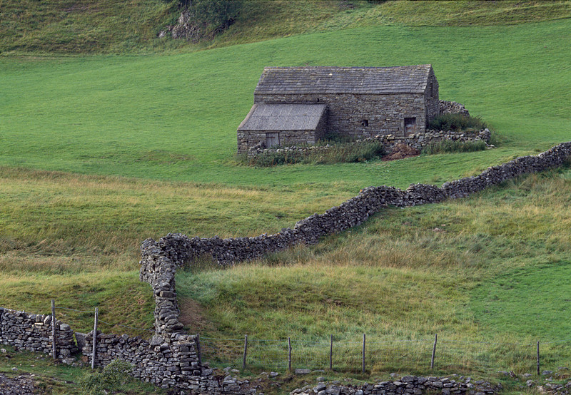 Limestone barns in Birkdale, Swaledale, Yorkshire