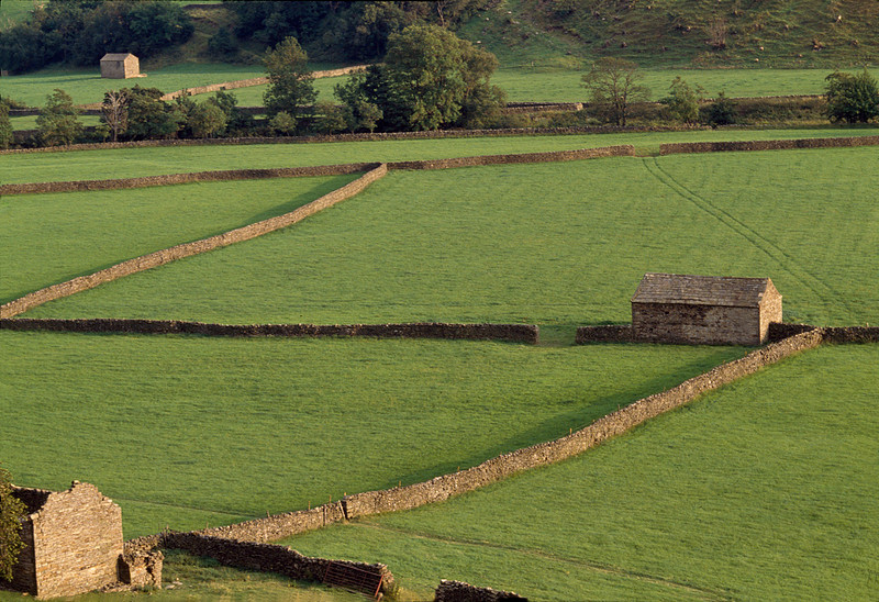 Limestone barns in Birkdale, Swaledale, Yorkshire