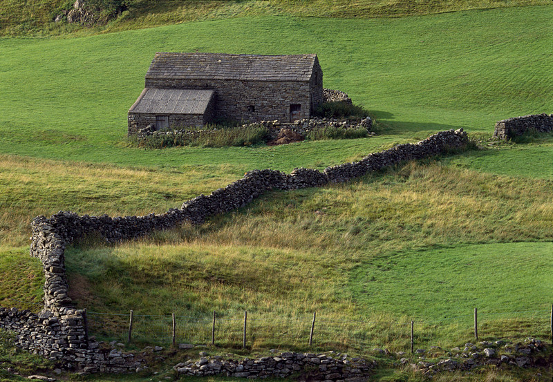 Limestone barns in Birkdale, Swaledale, Yorkshire
