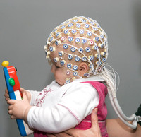 electroencephalography study of a baby's brain using a net