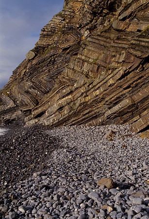 Chevron or ziz zag folding in Carboniferous rocks, Millook Haven, cornwall